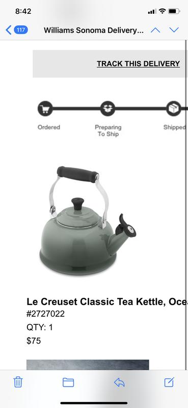 le creuset white tea kettle