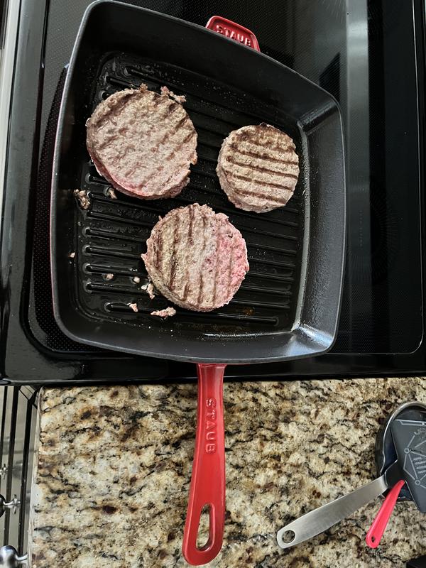 Staub Cast-Iron 12 Square Grill Pan & Press Set 