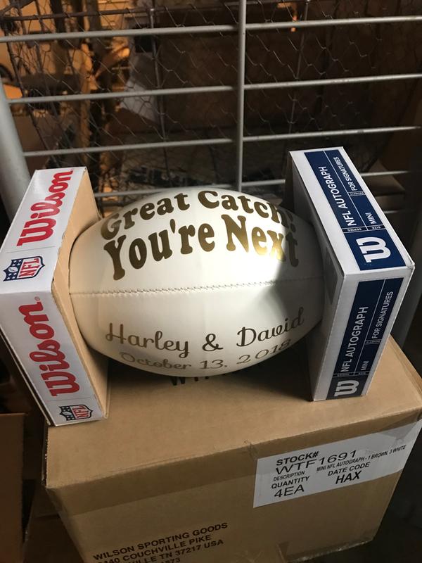 : Wilson NFL Mini Autograph Football - Mini, Brown/White :  Sports & Outdoors