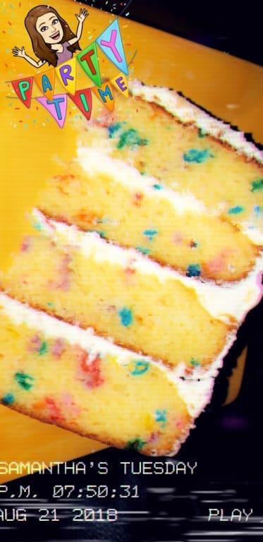 4 Layer Homemade Confetti Cake