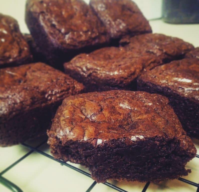 My Cassanova Fudge Brownies made with the Brownie Bar Pan.