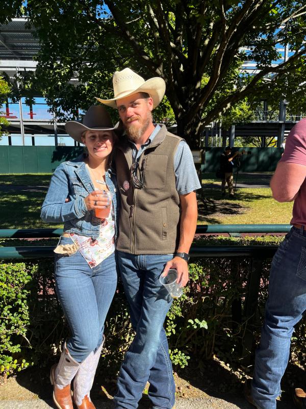 My bespoke bootcut jeans at the races with my buckaroo boots! They fit perfect over my regular riding boots