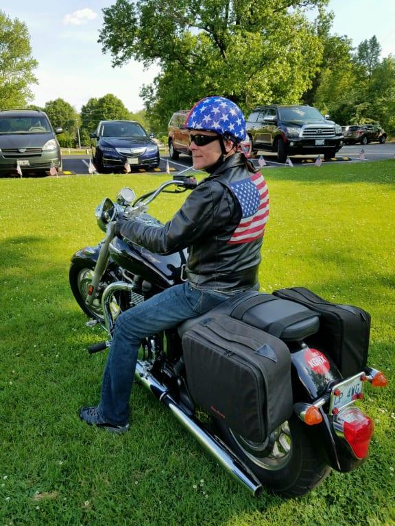 On my steel horse at Elks Lodge #9. Memorial Day