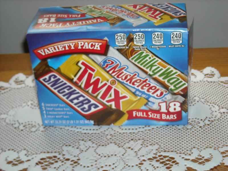 Mars Chocolate Full Size Candy Bar Milky Way ,3 Musketeers ,Twix