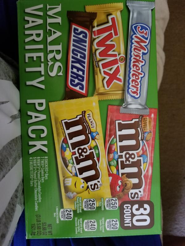 Variety Pack (30 Full-Size Bars) Snickers, Milky Way, M&M's, and TWIX -  Bitplaza Inc