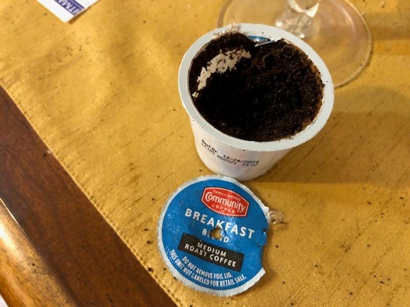 K Cup glue on the filter not consistent causing grounds to clog the hole in the bottom