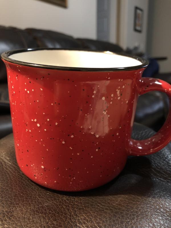 Camco Life Is Better at The Campsite Mug - Red Speckled