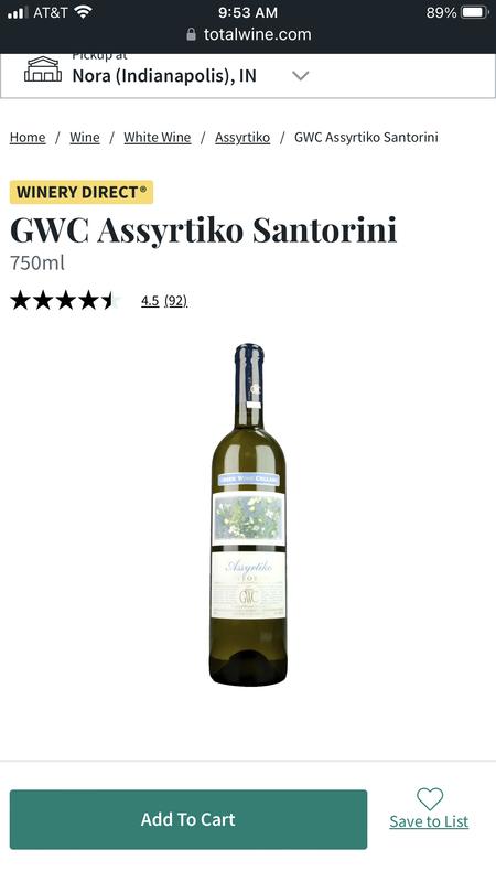 GWC Assyrtiko Santorini | Total Wine & More