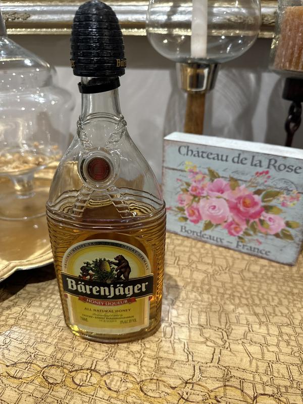 Barenjager Honey Liqueur, Hammered Texture Cocktail Highball Glasses, Set  of 2