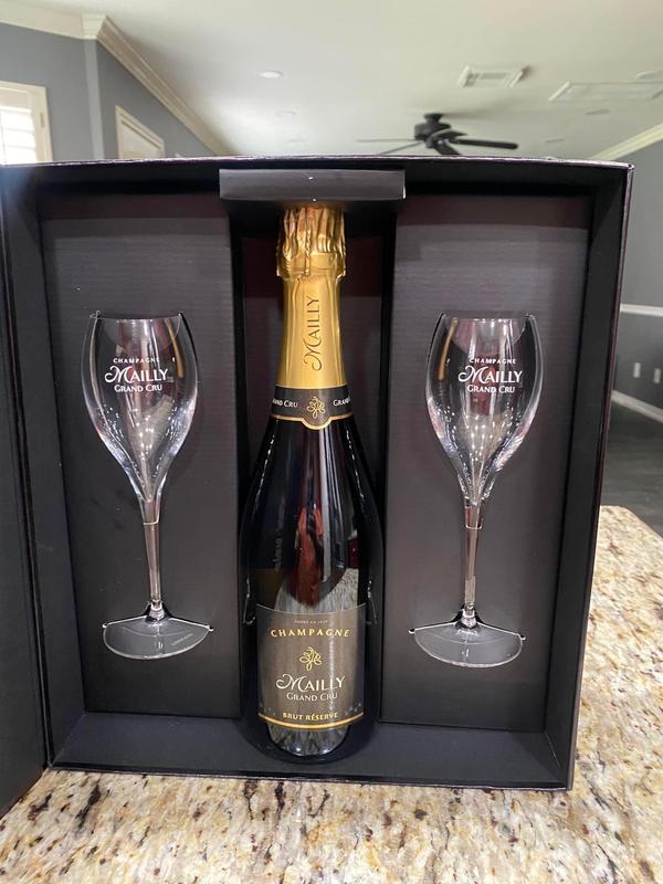 Mailly Grand Cru Champagne Gift with 2 Glasses | Total Wine