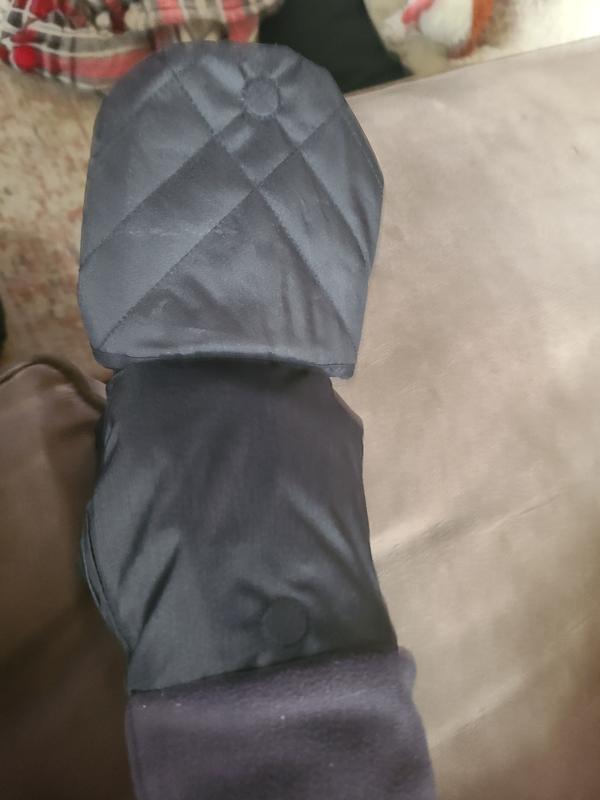 Magnet button holds the flip top on place.