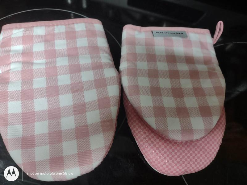 KitchenAid Gingham Cotton Tan Mini Oven Mitt (2-Pack) M2013122TDKA