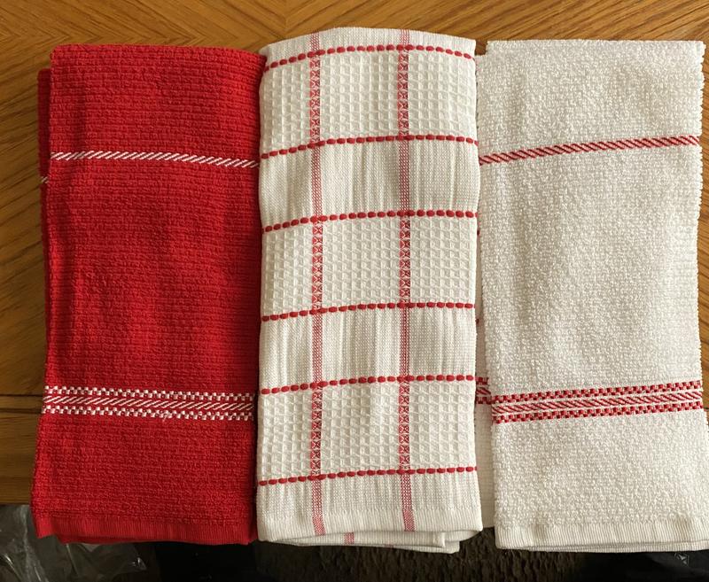 Martha Stewart Modern Waffle Kitchen Towel Set 6-Pack, Linen, 16x28