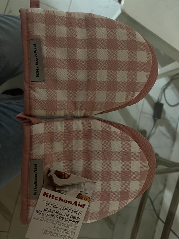 2-Pack KitchenAid Gingham Mini Oven Mitt Set (Dried Rose) $5.73 + Free  Shipping w/ Prime or on $35+