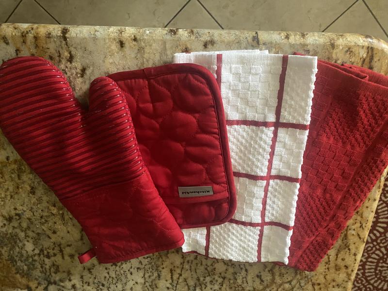 New KitchenAid Set of 2 Oven Mitts or Pot Holders Red Aqua Grey Blue Taupe