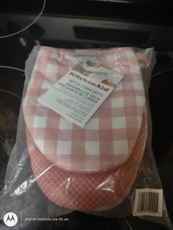 2-Pack KitchenAid Gingham Mini Oven Mitt Set (Dried Rose) $5.73 +