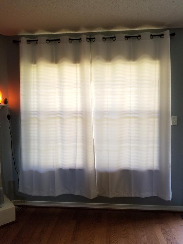 Thermavoile Rhapsody Lined Grommet Top Curtain Panel, Size: 63x54, White