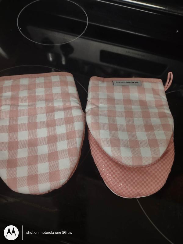 KitchenAid Gingham Oven Mitt Set - Heat Resistant Cotton - Classic