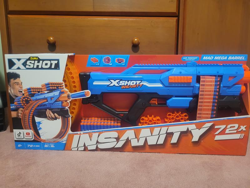 X-Shot Insanity Mad Mega Barrel (72 Darts) by ZURU