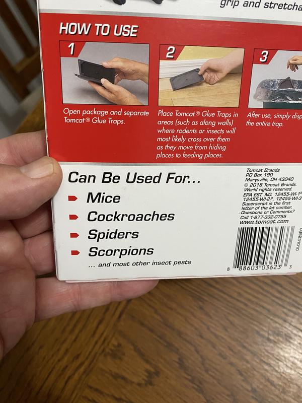 Tomcat Glue Traps Mouse Size with Eugenol for Enhanced Stickiness for Mice,  Cockroaches, and Spiders, 6 Traps