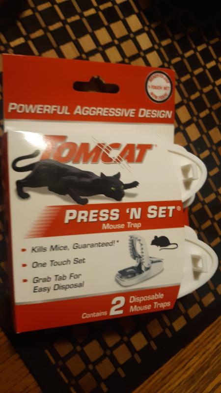 Tomcat Press 'N Set Mouse Trap, Plastic, Spring-Loaded Mouse Killer with  Grab-Tab, 2 Traps
