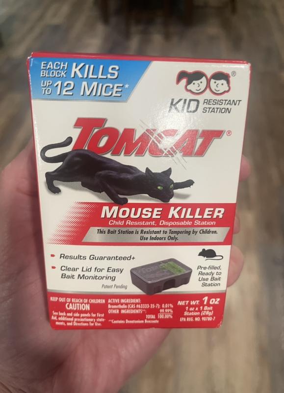 Tomcat Mouse Killer Child Resistant, Disposable Station, 4 Pre-Filled  Ready-To-Use Bait Stations