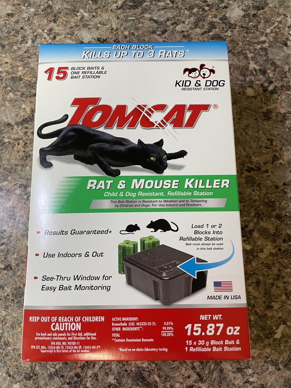 Tomcat Rat & Mouse Killer, Child & Dog Resistant, Refillable Station - 15.87 oz