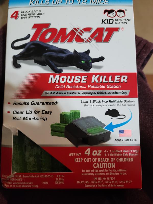 Tomcat Mouse Killer Disposable Bait Station - Advanced Formula: Child and  Dog Resistant, Indoor and Outdoor Use, 2 Count, Pre-Filled, 2 oz.