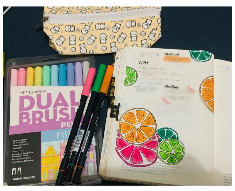 Dual Brush Pen Art Markers 10-Pack, Citrus, Brush Markers