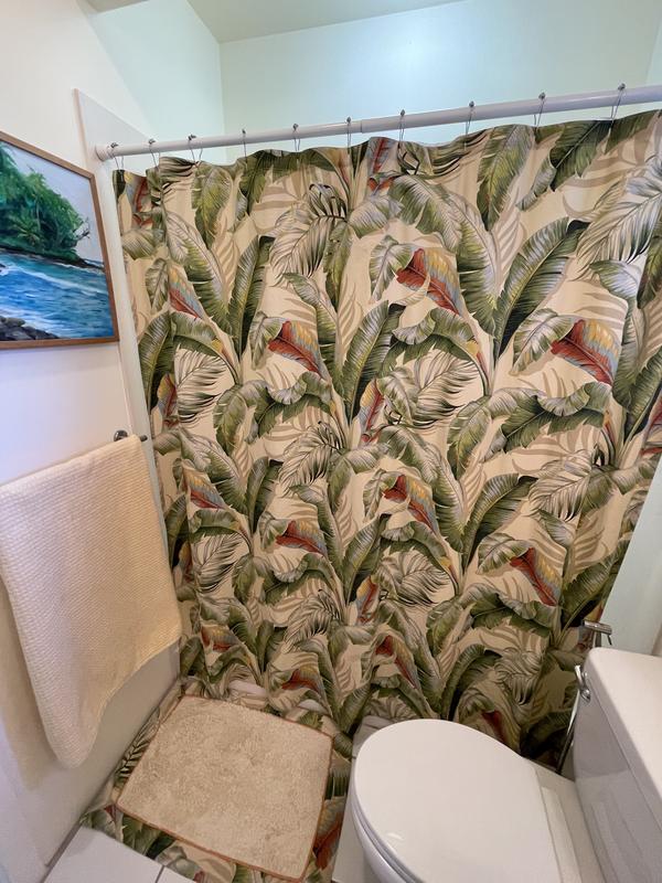 Leaf Bathroom Rug Set Shower Curtain Thick Non-Slip Toilet Lid Cover Bath Mat BV 