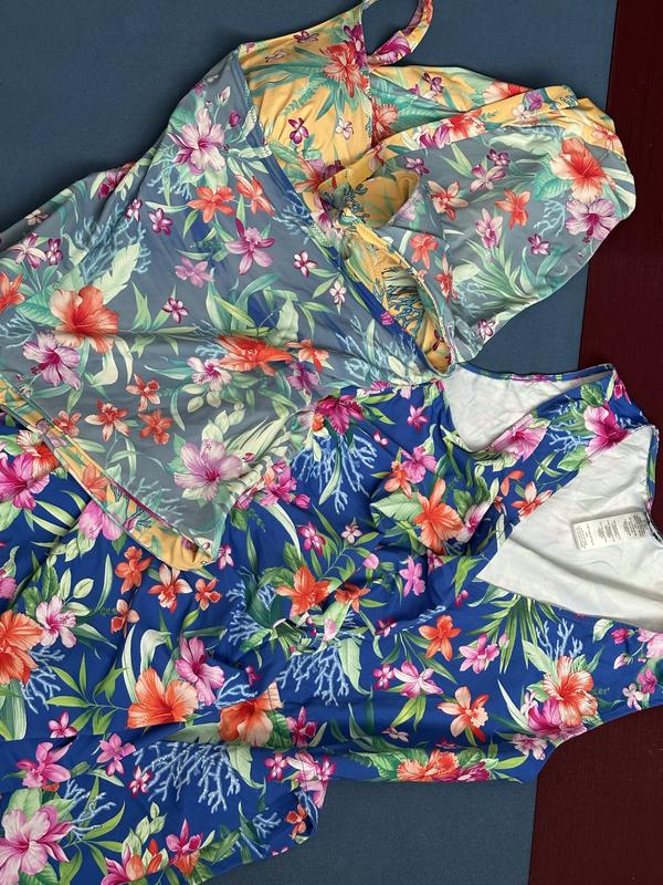 My swimsuit with colors gone and coverup with nice vibrant colors