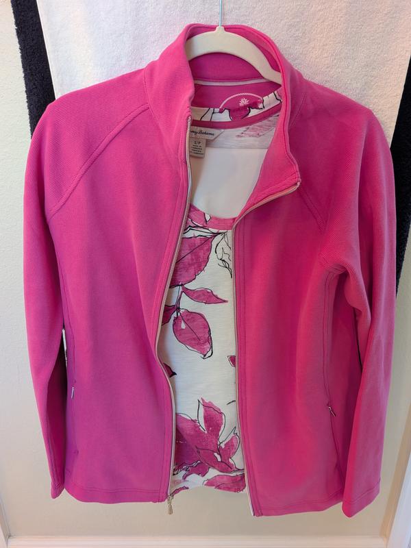 Customer photo for "Aruba Very Berry Full Zip Sweatshirt is lovely!"