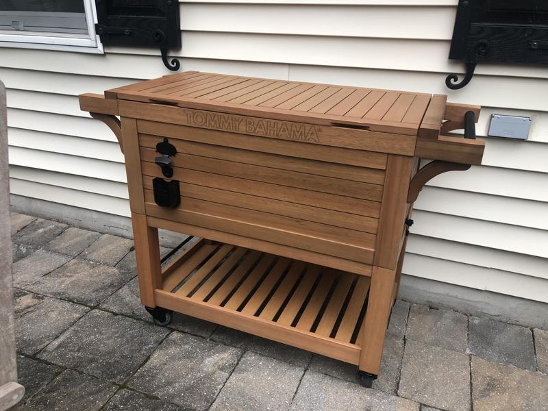 Tommy bahama store rolling wood cooler