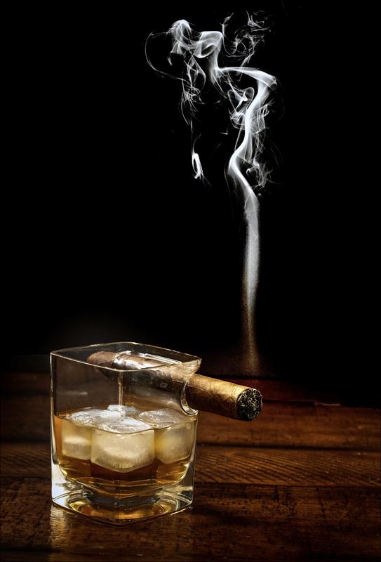 Smoking Cigar Glass