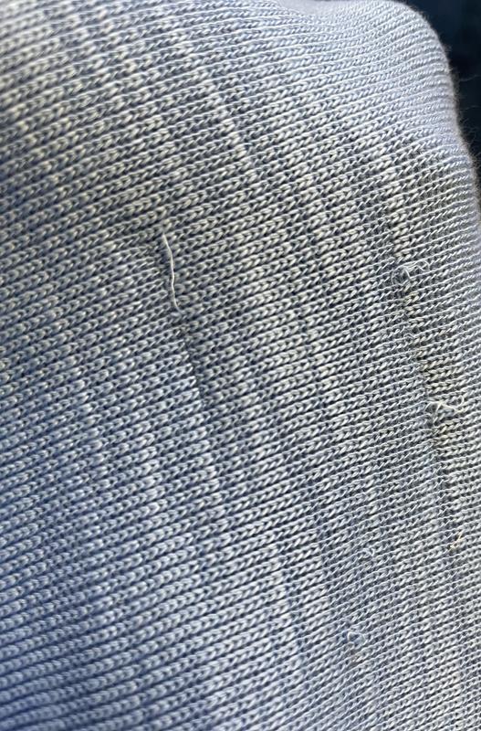 Customer photo for "Pulls in fabric have developed on 2nd wear"