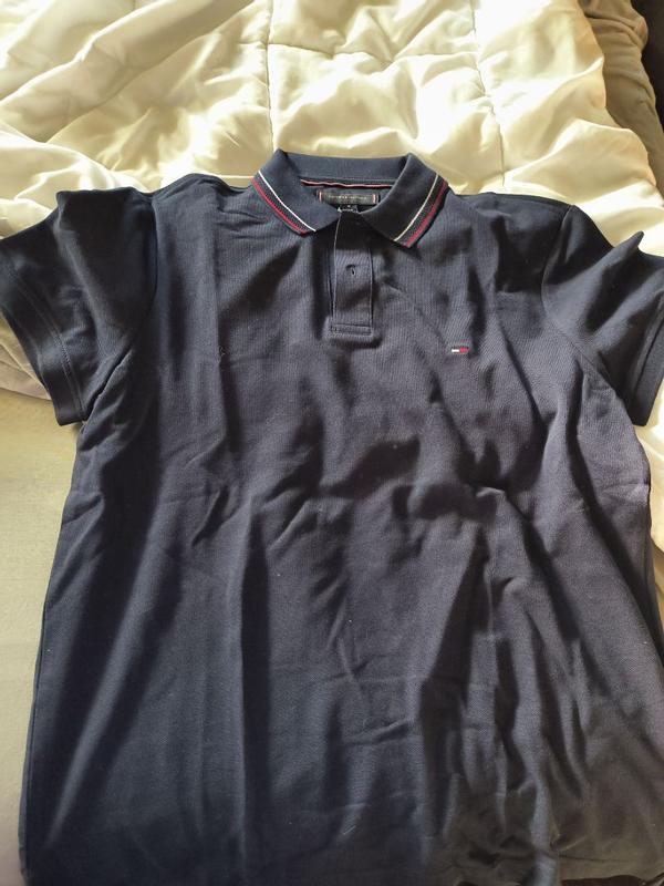 Men's Short Sleeve Striped-Trim Polo Shirt
