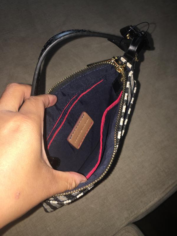 Black and cream outside; blue and red inside?