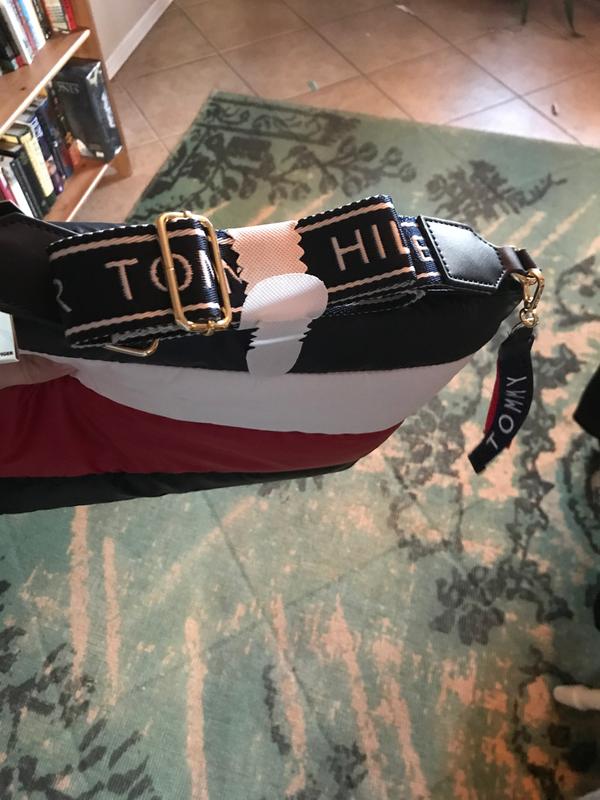 The name is all over the strap as well as tag