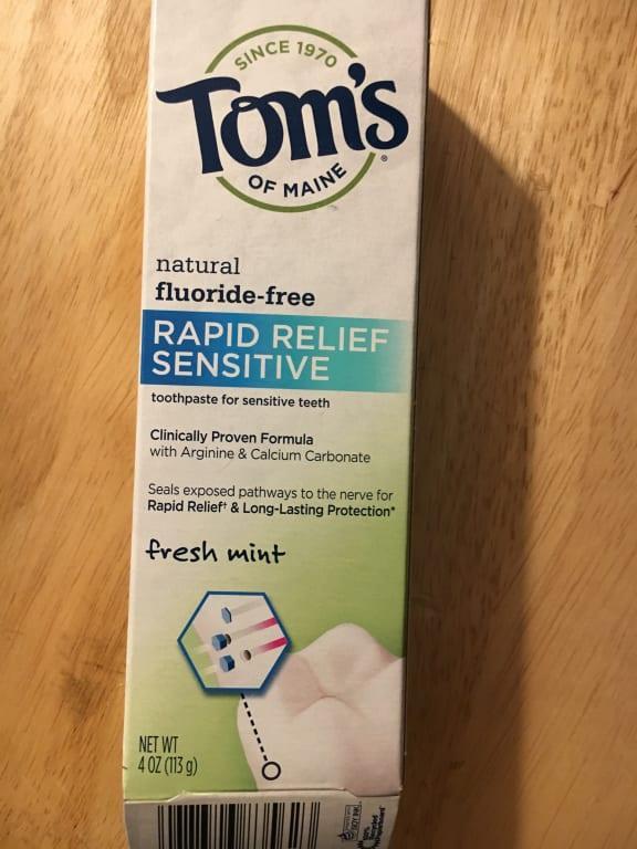 Customer Reviews Tom's® Rapid Relief Sensitive 4 oz. FluorideFree