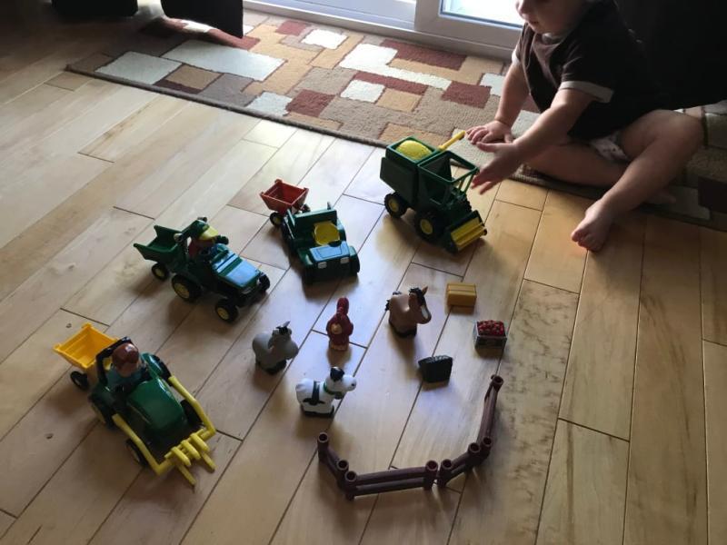 Just set up his John deer fun on the farm playset