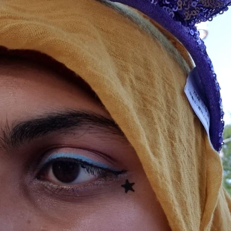 I got a lot of compliments on this as I walked down Disney Springs! It works well for daytime looks in addition to nighttime looks! When combined with neutral colors, it does not seem too much for a daytime look. For this look I used orange eyeshadow because of how it is complimentary to the blue eyeliner which really helped create a balanced look perfect for Summer or Spring!