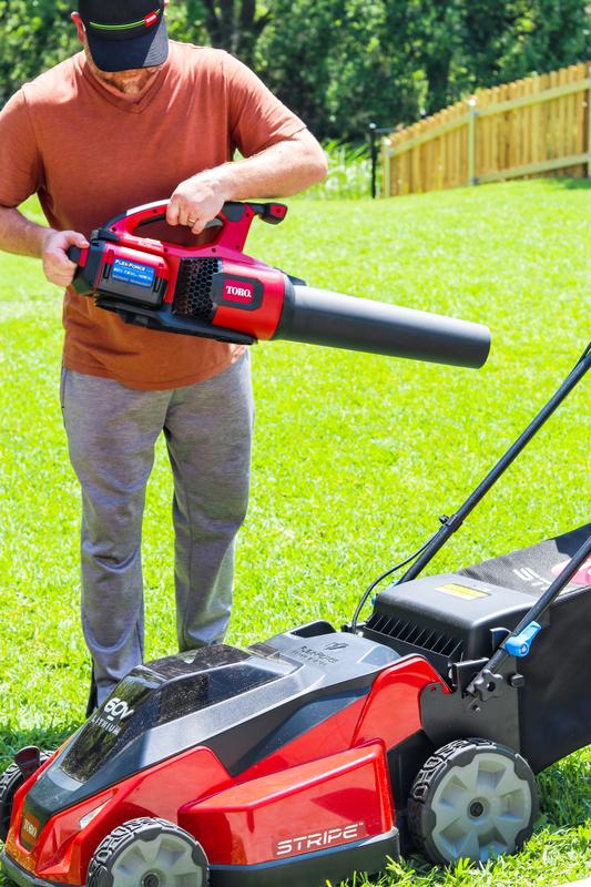 Toro 60V Max Brushless Leaf Blower with interchangeable battery