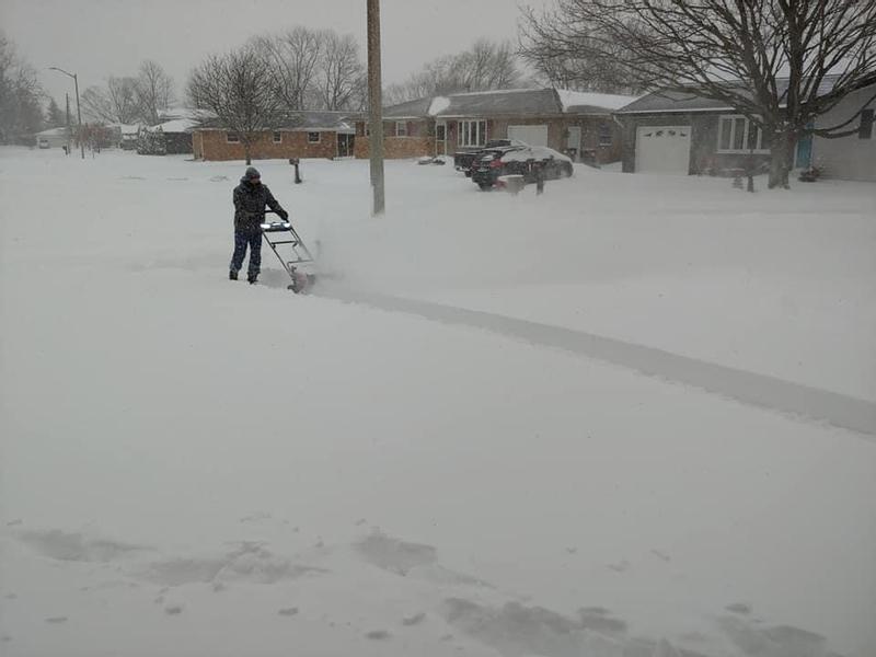 Clearing my driveway after 9” of blowing snow.