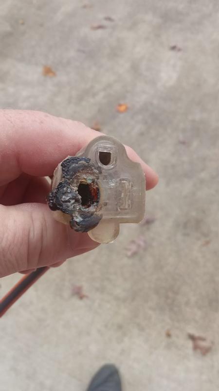 burnt plug from Toro
