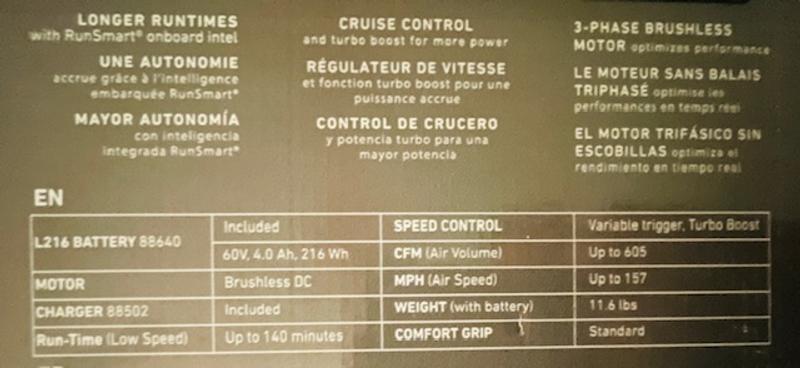 Wrong battery and blower!