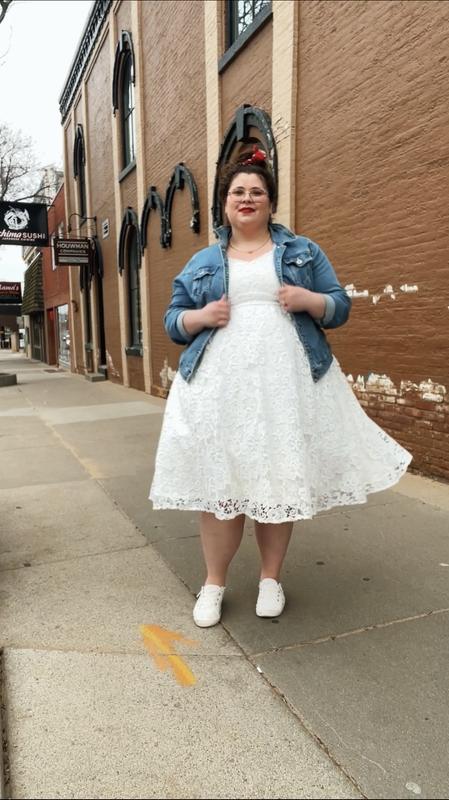 Plus Size - Crochet Lace Sweetheart Midi Dress - Lace White - Torrid