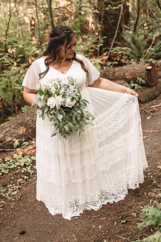 Plus Size - Ivory Lace A-line Boho Wedding Dress - Torrid