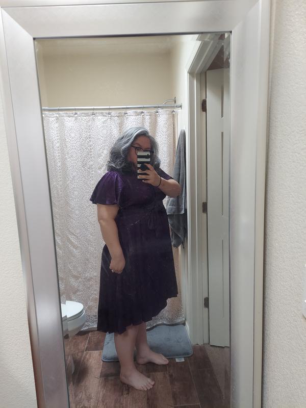 Plus Size - Crinkle Shine Wrap Midi Dress - Purple - Torrid