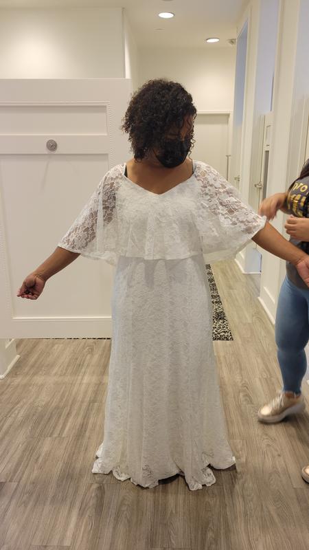 Plus Size - Ivory Lace Capelet Wedding Dress - Torrid