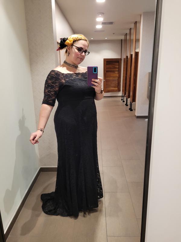 Plus Size - Special Occasion Black Lace Off Shoulder Gown - Torrid